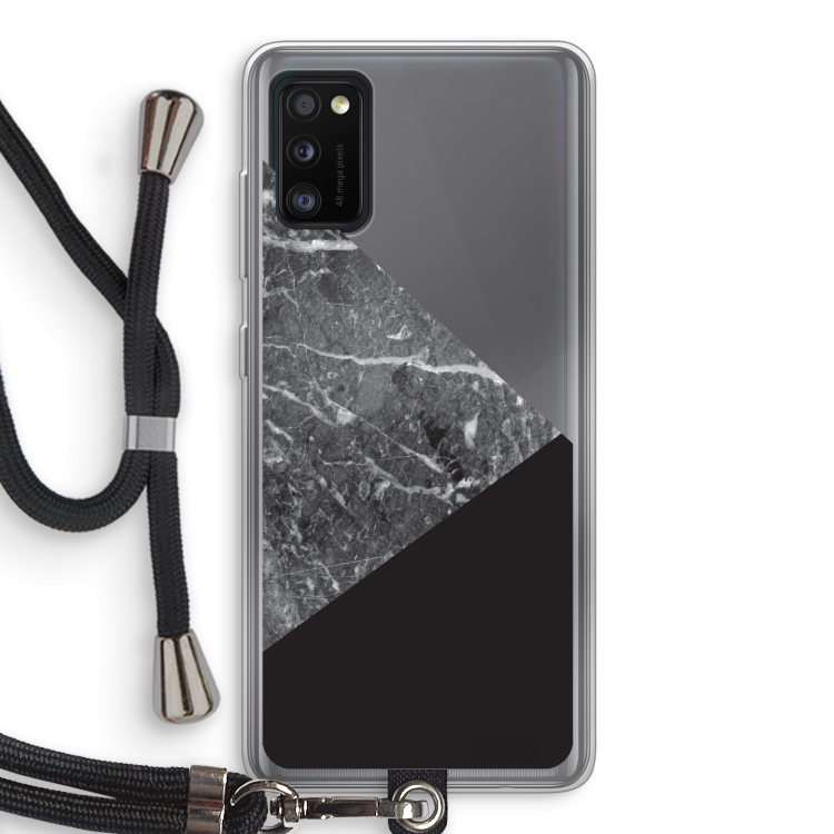 Combinatie marmer: Samsung Galaxy A41 Transparant Hoesje met koord