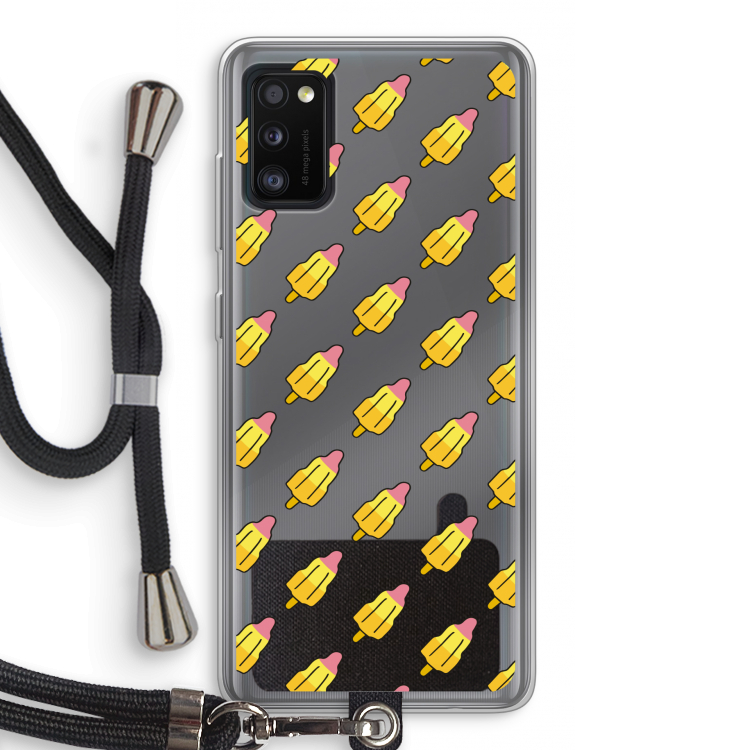 Waterijsjes: Samsung Galaxy A41 Transparant Hoesje met koord