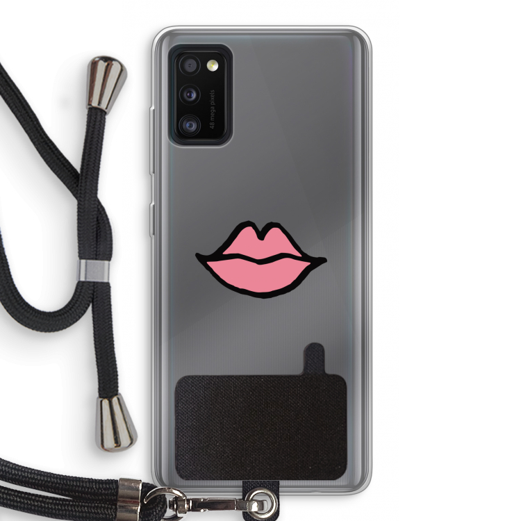 Kusje: Samsung Galaxy A41 Transparant Hoesje met koord