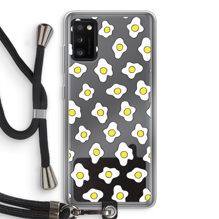 Spiegeleitjes: Samsung Galaxy A41 Transparant Hoesje met koord