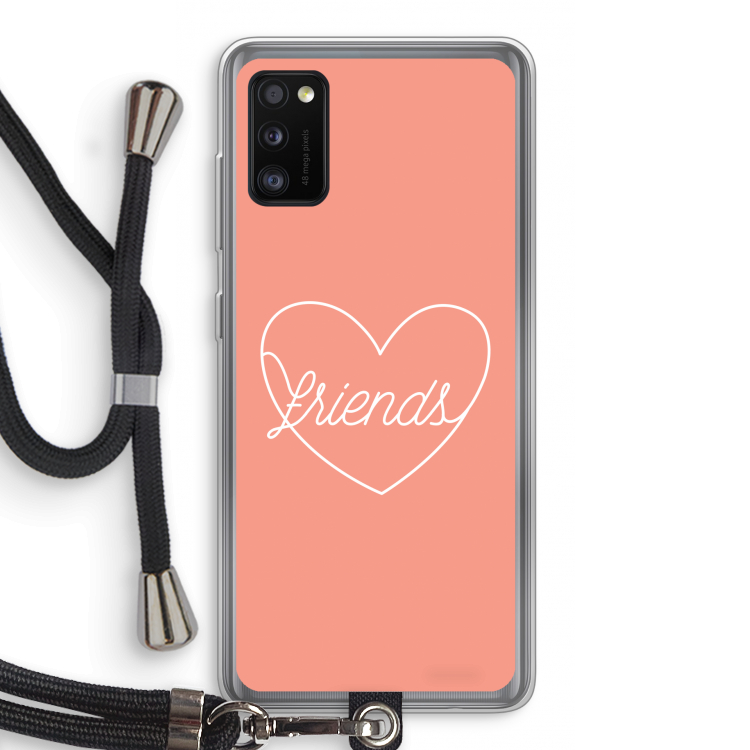 Friends heart: Samsung Galaxy A41 Transparant Hoesje met koord