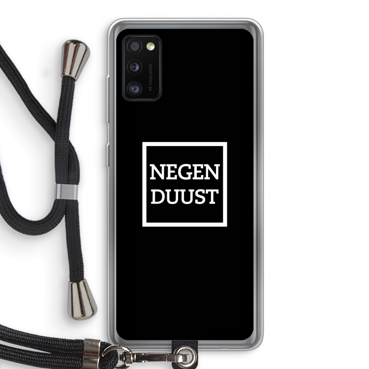 Negenduust black: Samsung Galaxy A41 Transparant Hoesje met koord