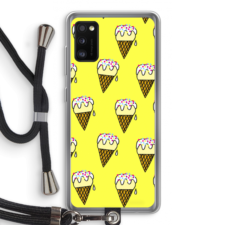 Isjes: Samsung Galaxy A41 Transparant Hoesje met koord