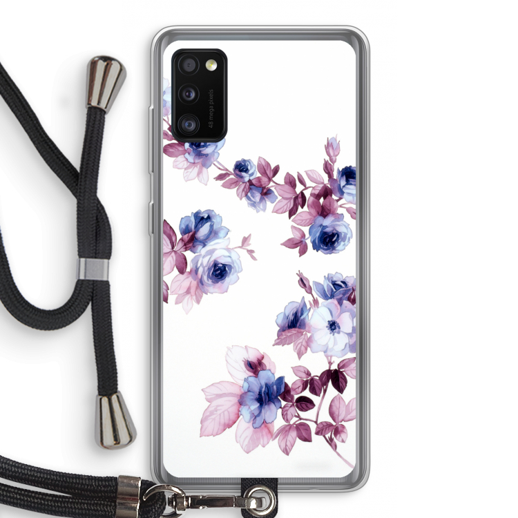 Waterverf bloemen: Samsung Galaxy A41 Transparant Hoesje met koord