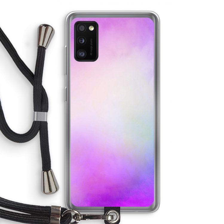 Clouds pastel: Samsung Galaxy A41 Transparant Hoesje met koord