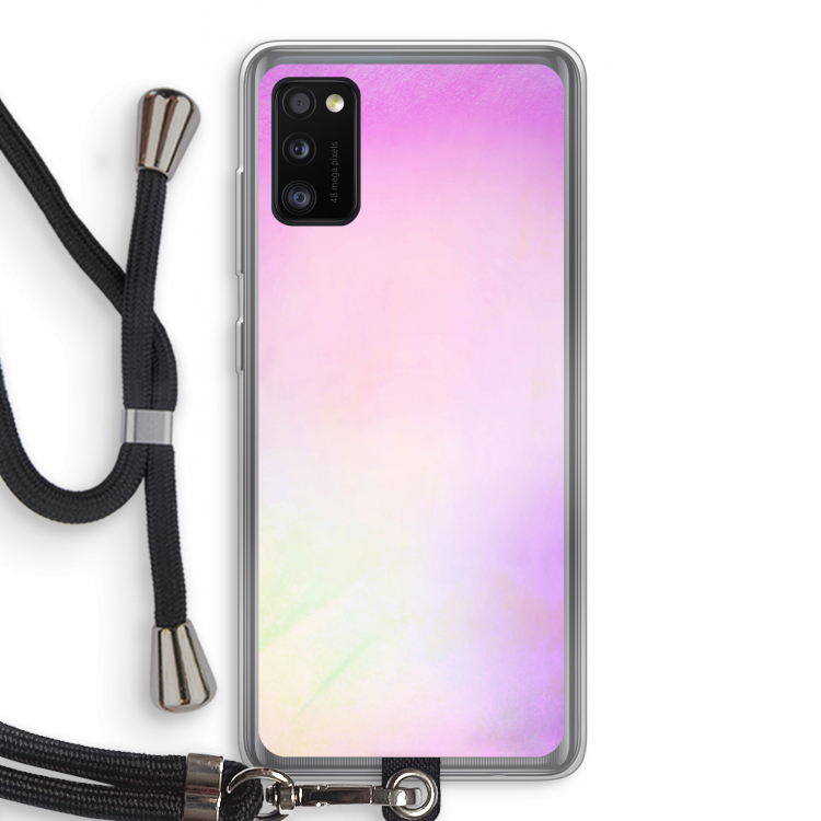 Flow mist pastel: Samsung Galaxy A41 Transparant Hoesje met koord