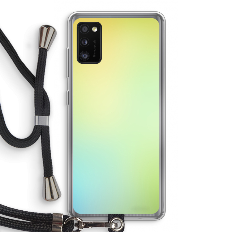 Minty mist pastel: Samsung Galaxy A41 Transparant Hoesje met koord