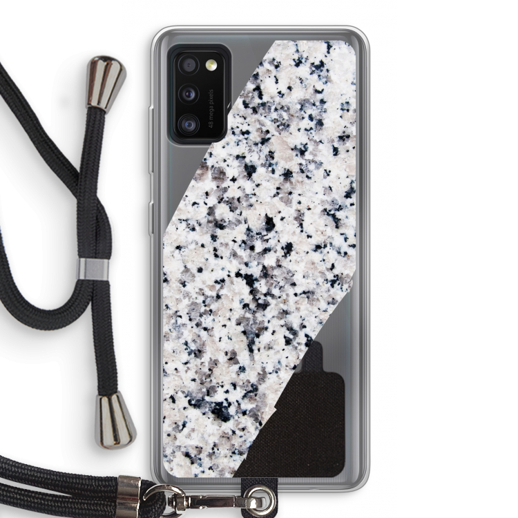 Gespikkelde marmer: Samsung Galaxy A41 Transparant Hoesje met koord