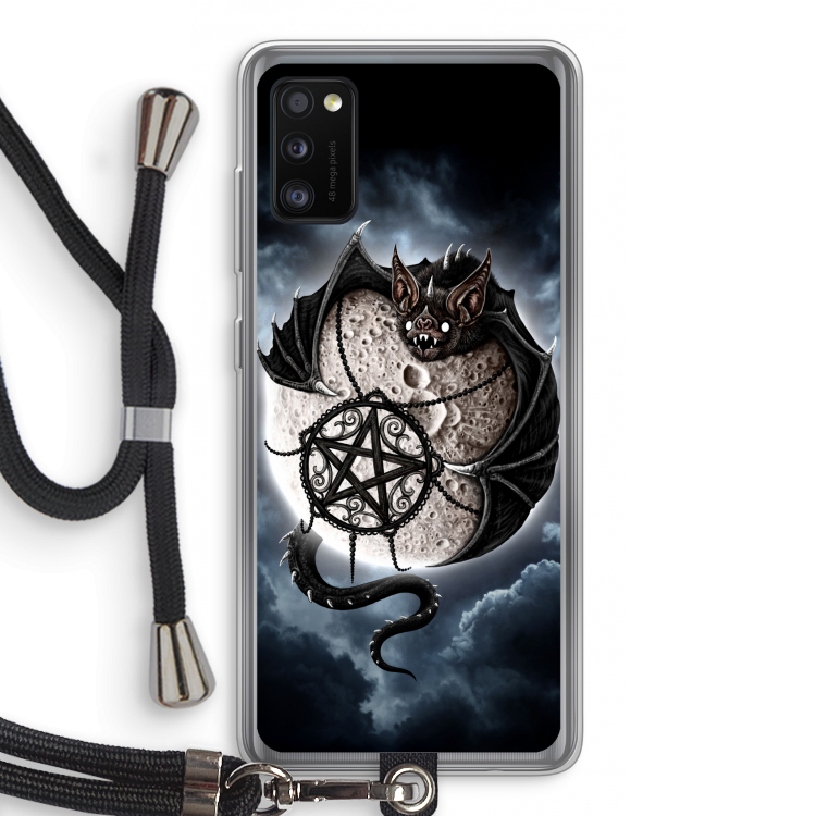 Volle maan: Samsung Galaxy A41 Transparant Hoesje met koord