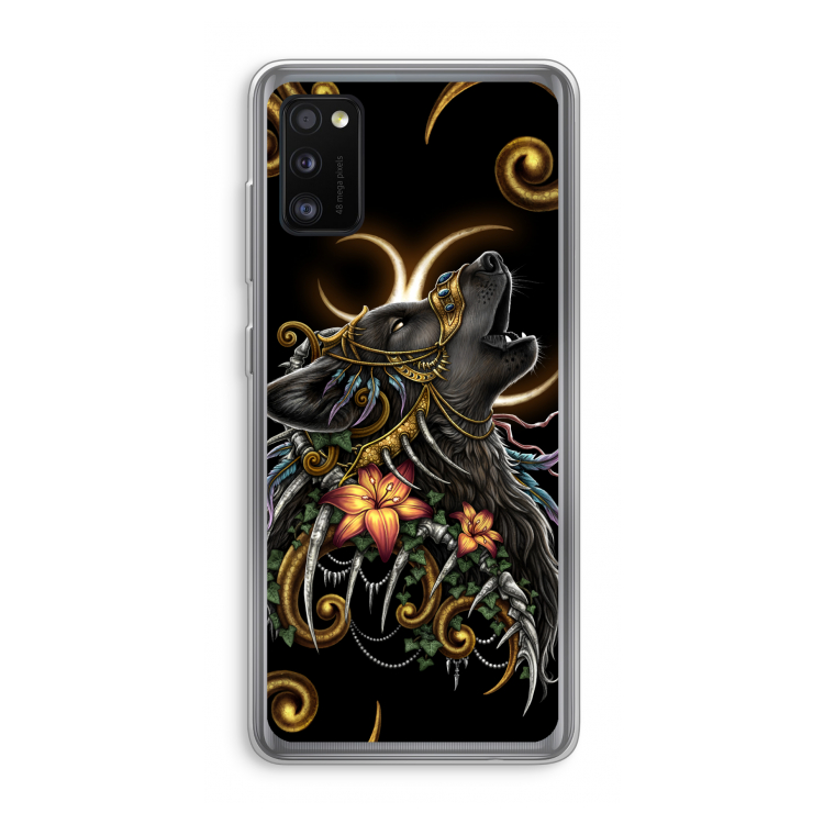 Huilende Wolf: Samsung Galaxy A41 Transparant Hoesje
