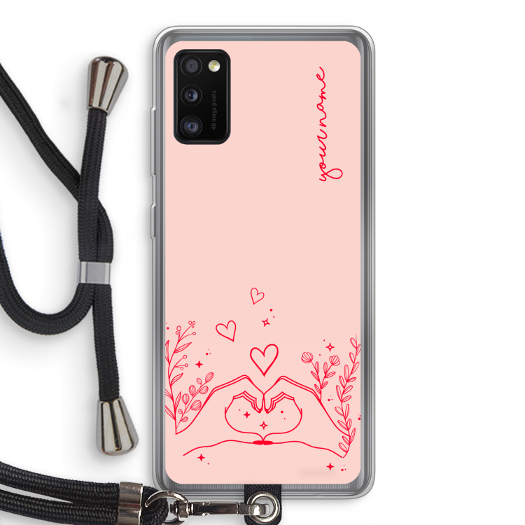 Love is in the air: Samsung Galaxy A41 Transparant Hoesje met koord