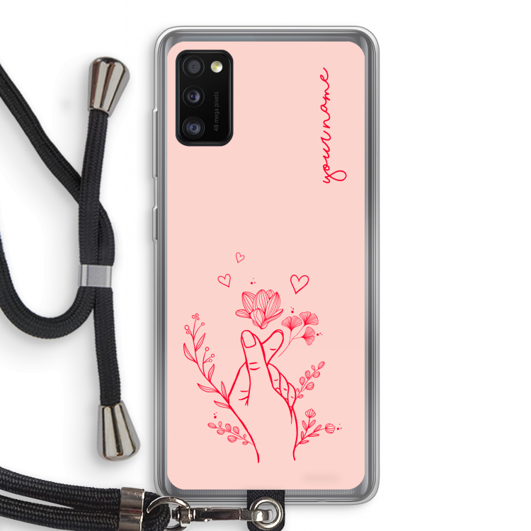 Giving Flowers: Samsung Galaxy A41 Transparant Hoesje met koord