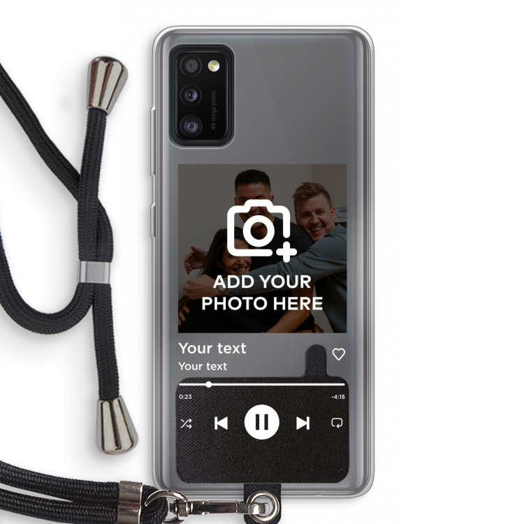 Music Player: Samsung Galaxy A41 Transparant Hoesje met koord
