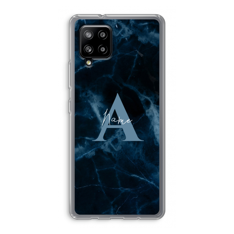 Midnight Marble: Samsung Galaxy A42 5G Transparant Hoesje