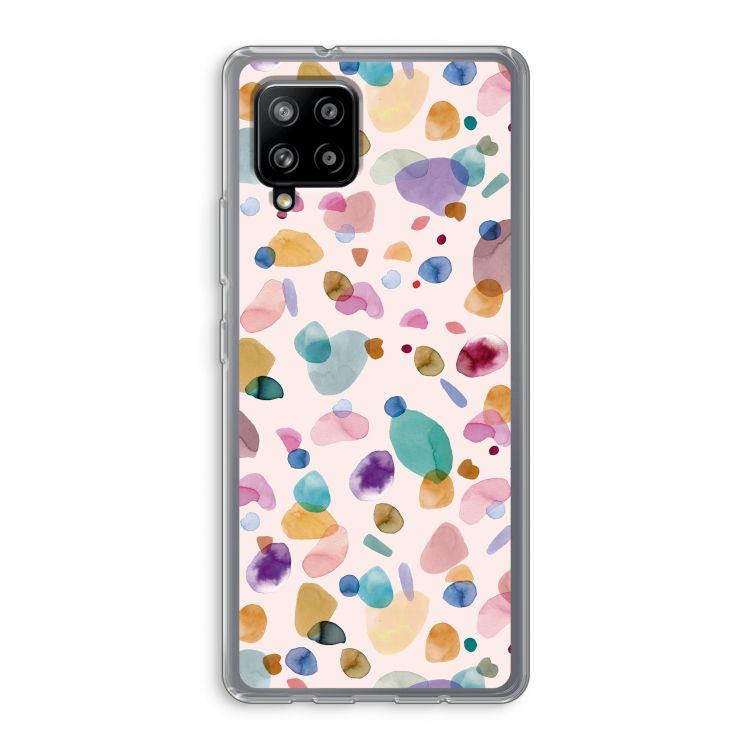 Terrazzo Memphis Pink: Samsung Galaxy A42 5G Transparant Hoesje