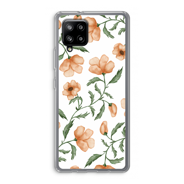 Peachy flowers: Samsung Galaxy A42 5G Transparant Hoesje
