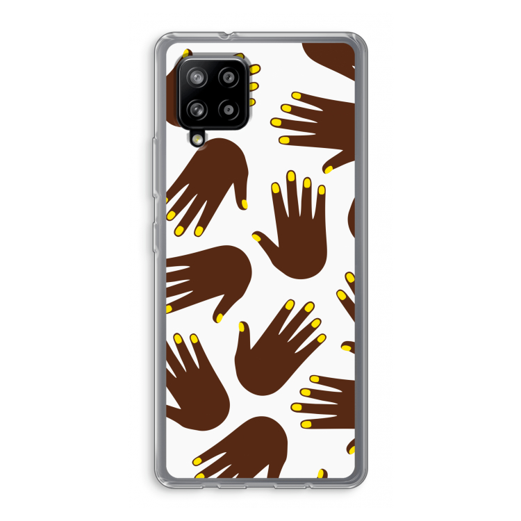 Hands dark: Samsung Galaxy A42 5G Transparant Hoesje