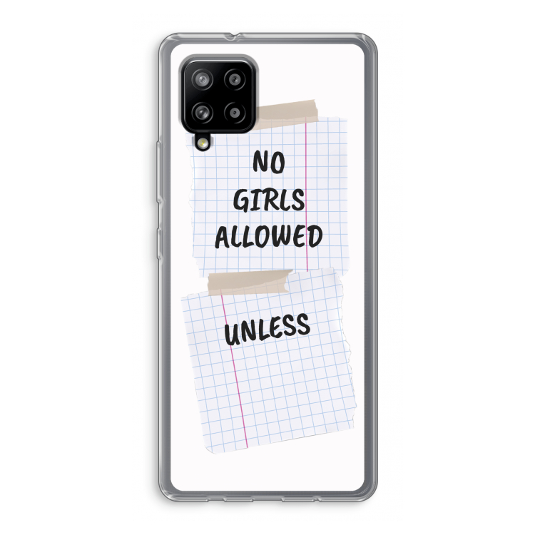 No Girls Allowed Unless: Samsung Galaxy A42 5G Transparant Hoesje