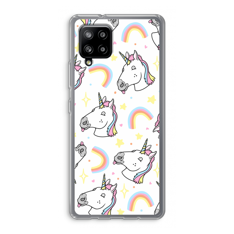 Rainbow Unicorn: Samsung Galaxy A42 5G Transparant Hoesje