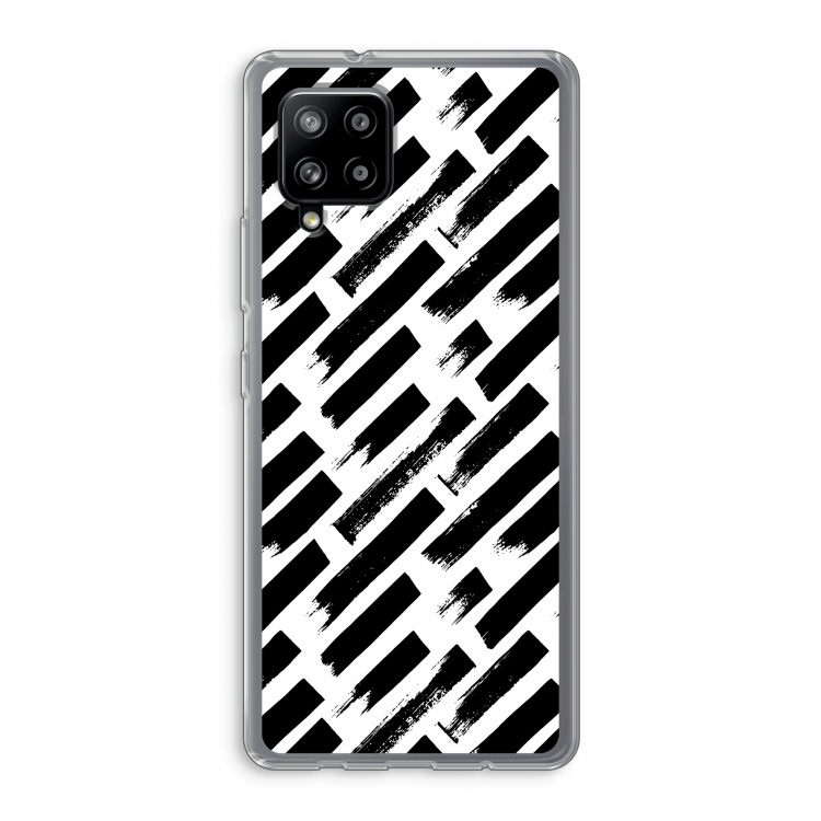 Zwarte vegen: Samsung Galaxy A42 5G Transparant Hoesje