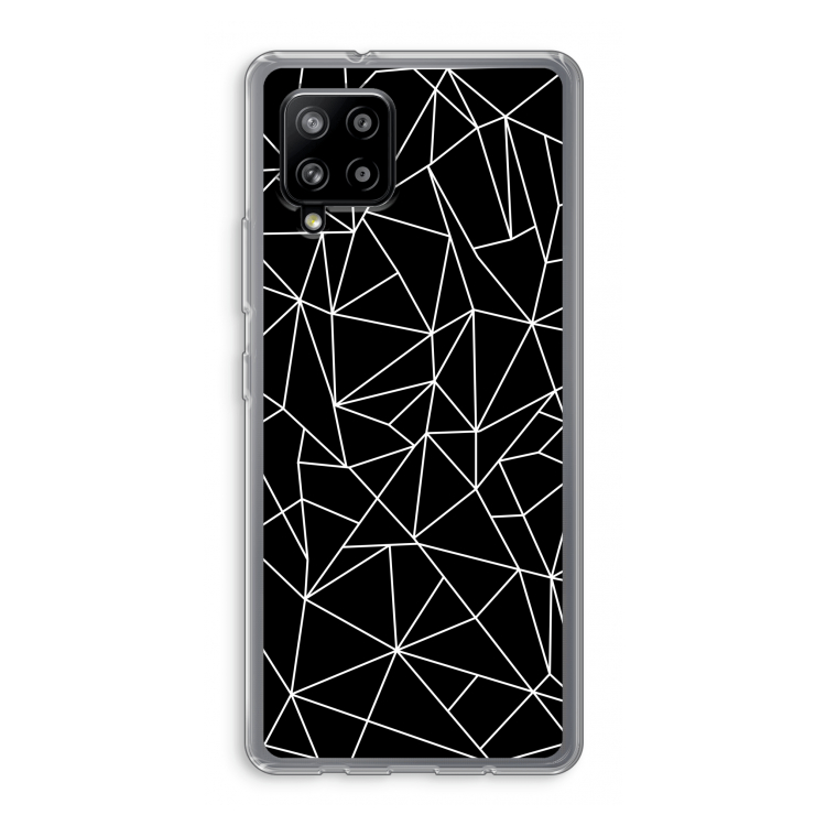 Geometrische lijnen wit: Samsung Galaxy A42 5G Transparant Hoesje