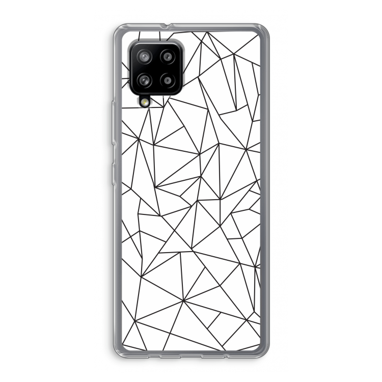 Geometrische lijnen zwart: Samsung Galaxy A42 5G Transparant Hoesje