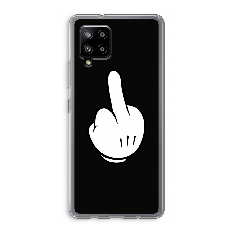 Middle finger black: Samsung Galaxy A42 5G Transparant Hoesje