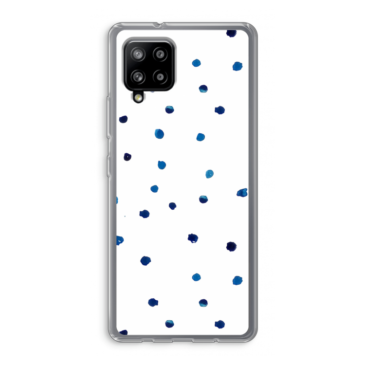 Blauwe stippen: Samsung Galaxy A42 5G Transparant Hoesje