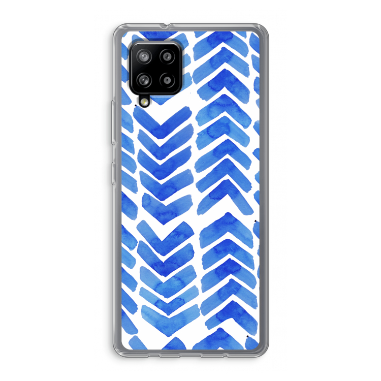 Blauwe pijlen: Samsung Galaxy A42 5G Transparant Hoesje