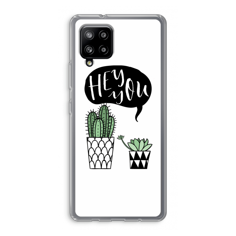 Hey you cactus: Samsung Galaxy A42 5G Transparant Hoesje