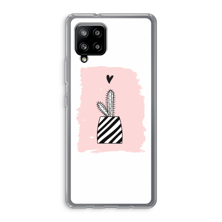Zwart-wit cactus: Samsung Galaxy A42 5G Transparant Hoesje