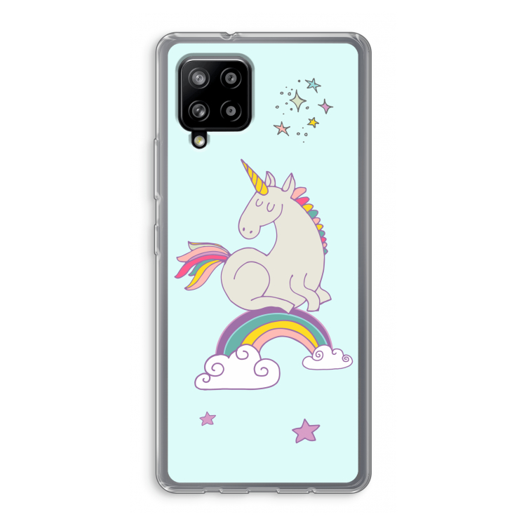 Regenboog eenhoorn: Samsung Galaxy A42 5G Transparant Hoesje