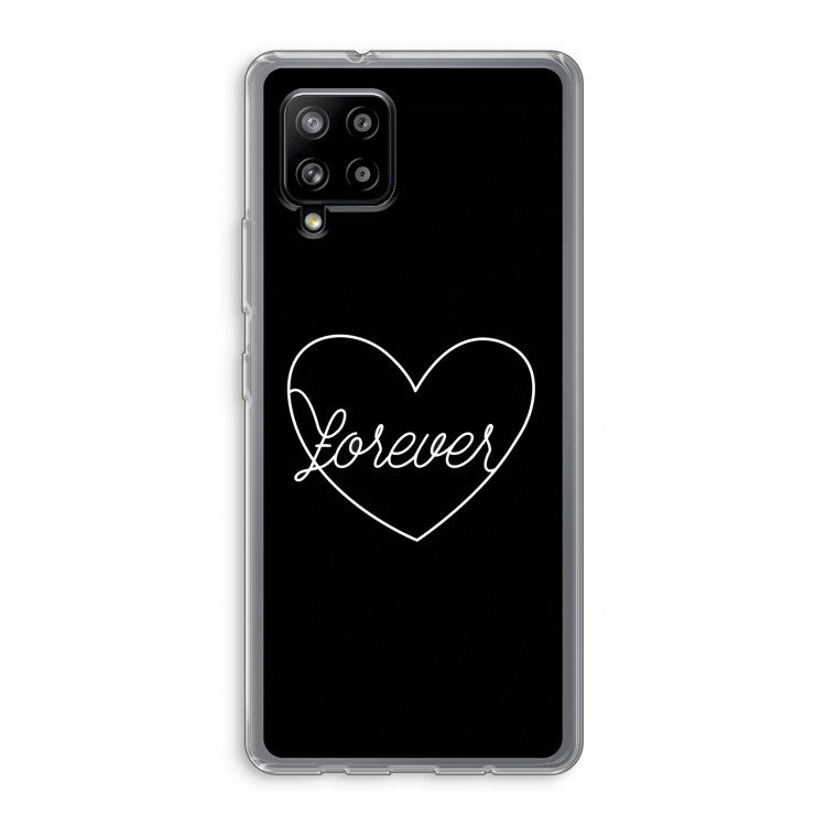 Forever heart black: Samsung Galaxy A42 5G Transparant Hoesje