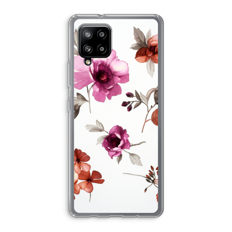 Geschilderde bloemen: Samsung Galaxy A42 5G Transparant Hoesje