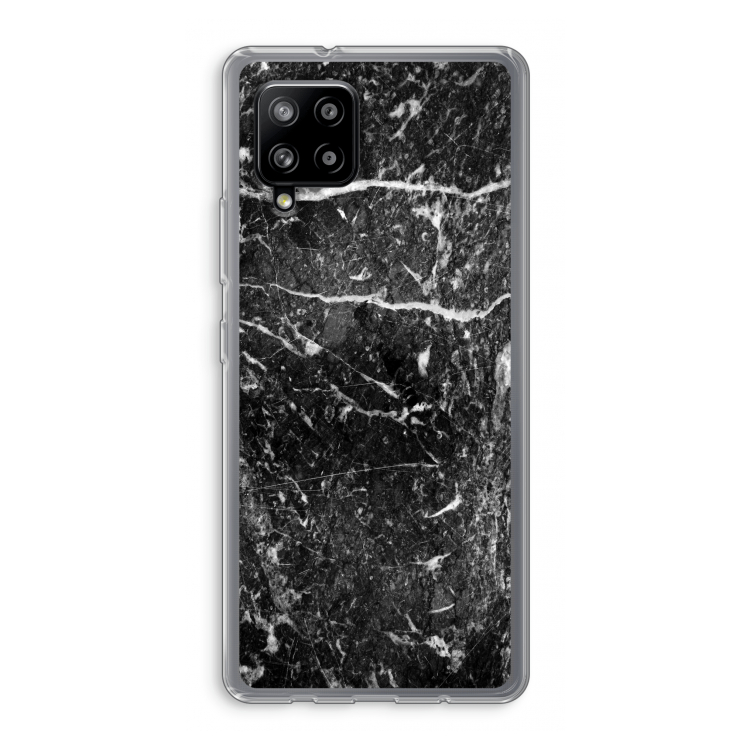 Zwart marmer: Samsung Galaxy A42 5G Transparant Hoesje
