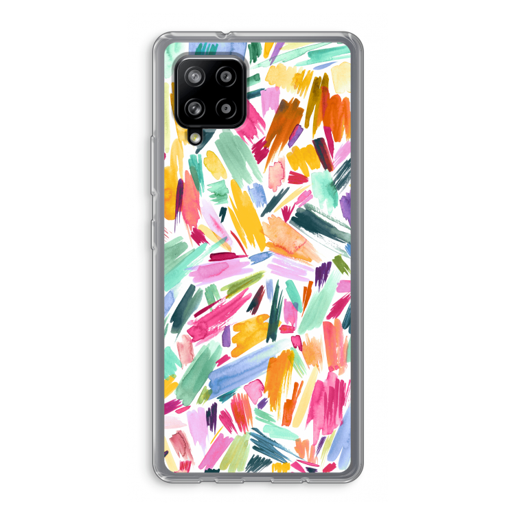 Watercolor Brushstrokes: Samsung Galaxy A42 5G Transparant Hoesje