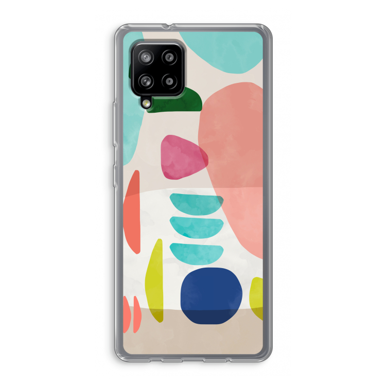 Bold Rounded Shapes: Samsung Galaxy A42 5G Transparant Hoesje