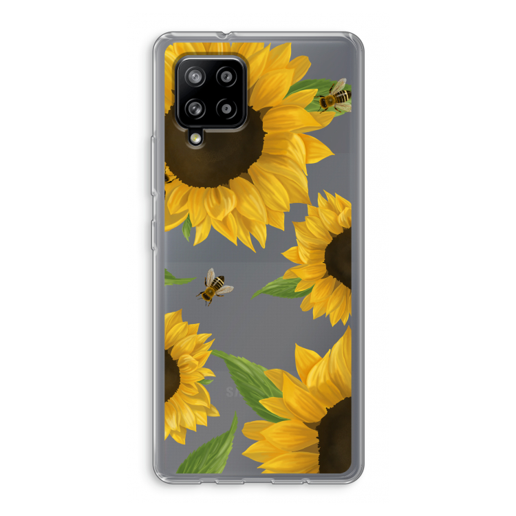 Sunflower and bees: Samsung Galaxy A42 5G Transparant Hoesje