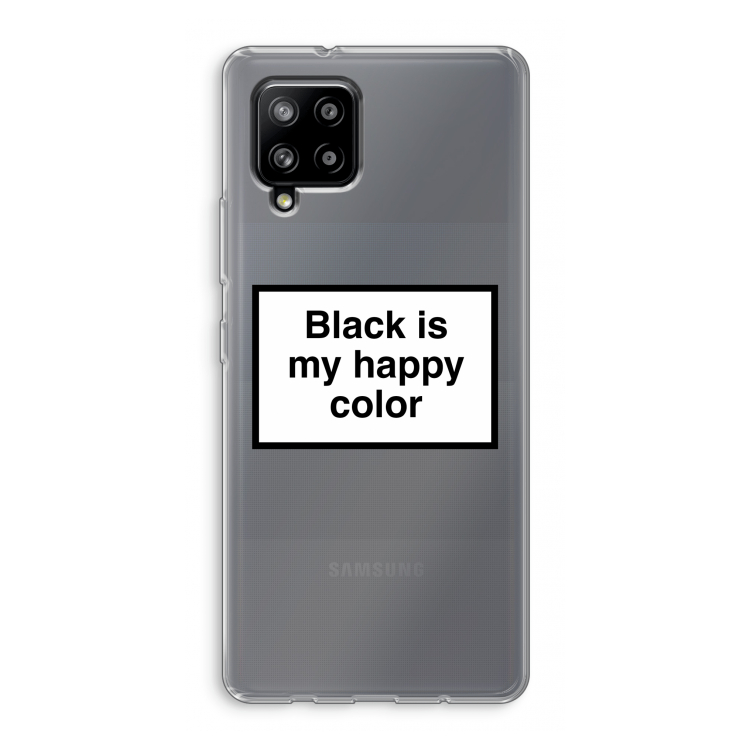 Black is my happy color: Samsung Galaxy A42 5G Transparant Hoesje