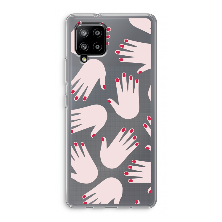 Hands pink: Samsung Galaxy A42 5G Transparant Hoesje