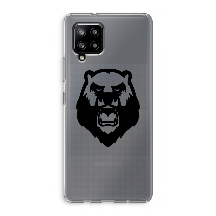 Angry Bear (black): Samsung Galaxy A42 5G Transparant Hoesje