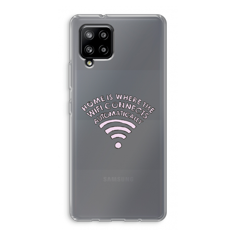 Home Is Where The Wifi Is: Samsung Galaxy A42 5G Transparant Hoesje