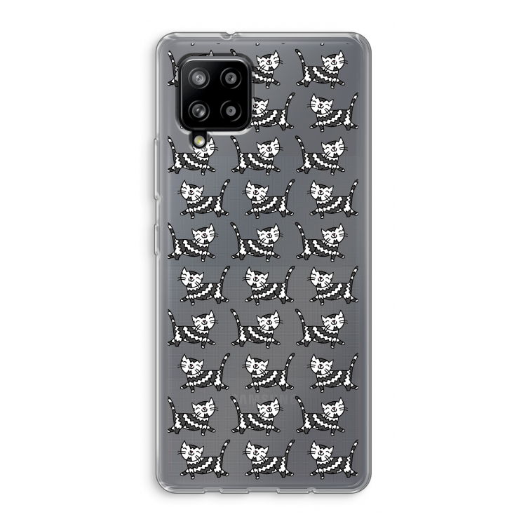 Zwarte poes: Samsung Galaxy A42 5G Transparant Hoesje