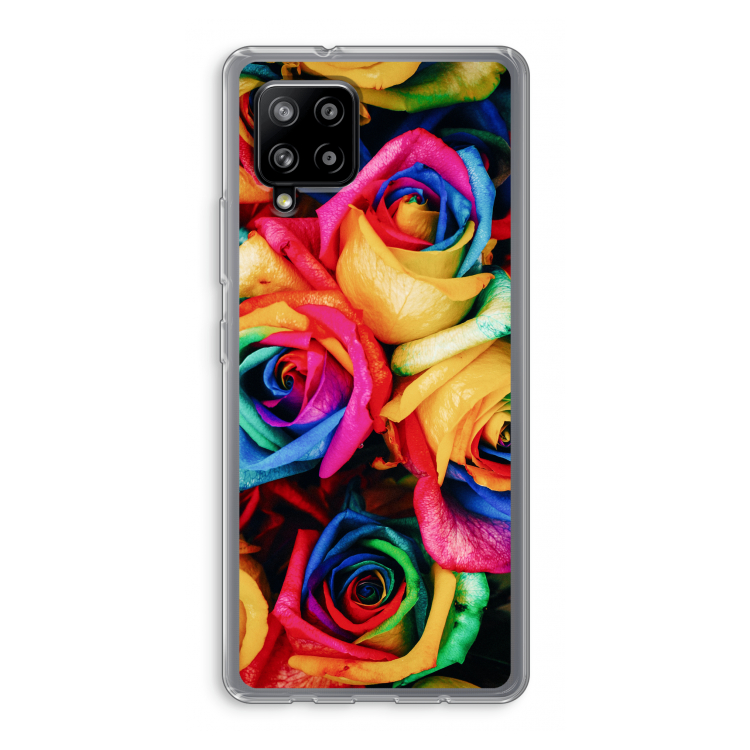 Neon bloemen: Samsung Galaxy A42 5G Transparant Hoesje
