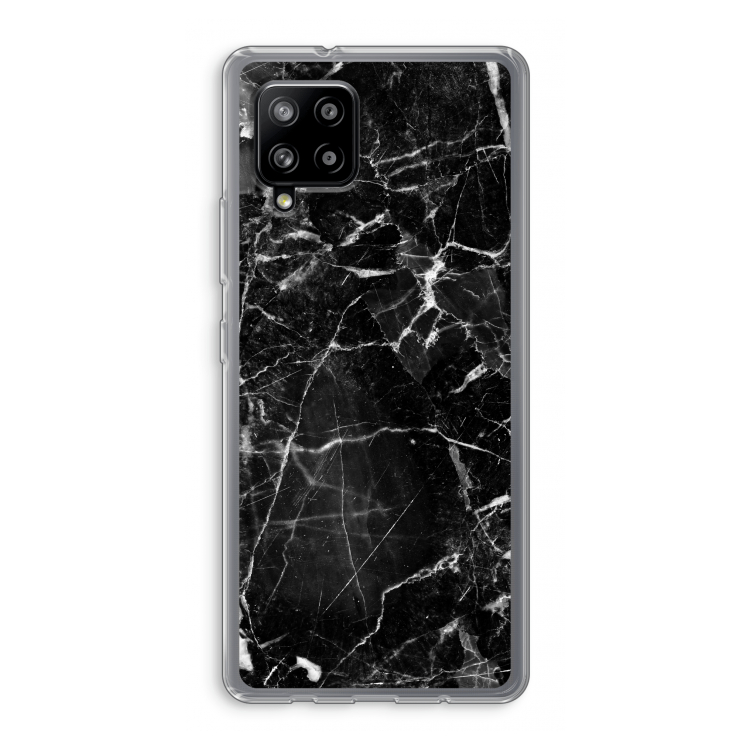 Zwart Marmer 2: Samsung Galaxy A42 5G Transparant Hoesje