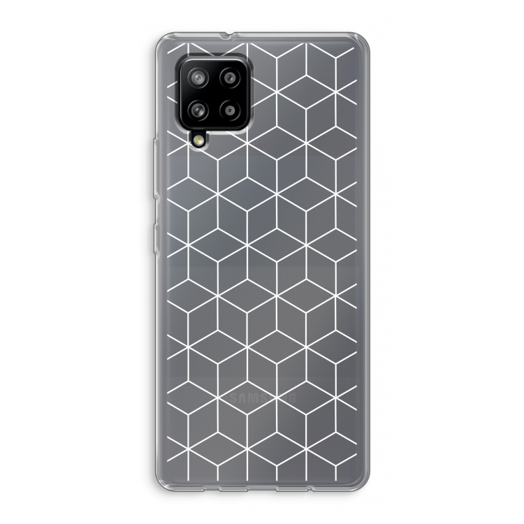 Zwart-witte kubussen: Samsung Galaxy A42 5G Transparant Hoesje