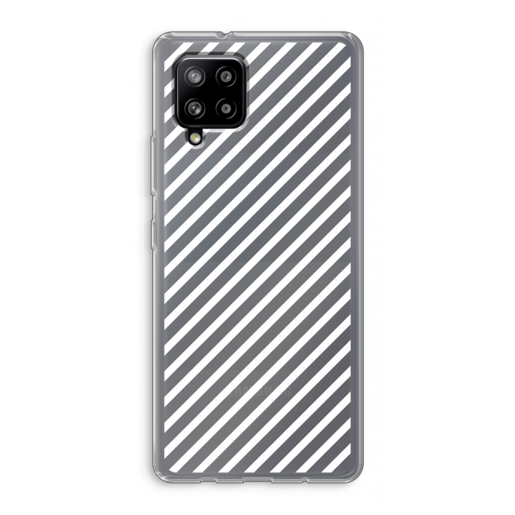 Strepen zwart-wit: Samsung Galaxy A42 5G Transparant Hoesje