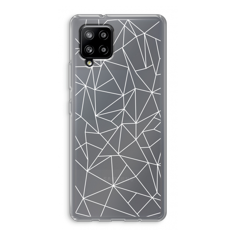 Geometrische lijnen wit: Samsung Galaxy A42 5G Transparant Hoesje
