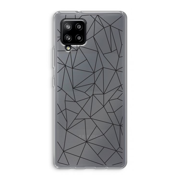 Geometrische lijnen zwart: Samsung Galaxy A42 5G Transparant Hoesje