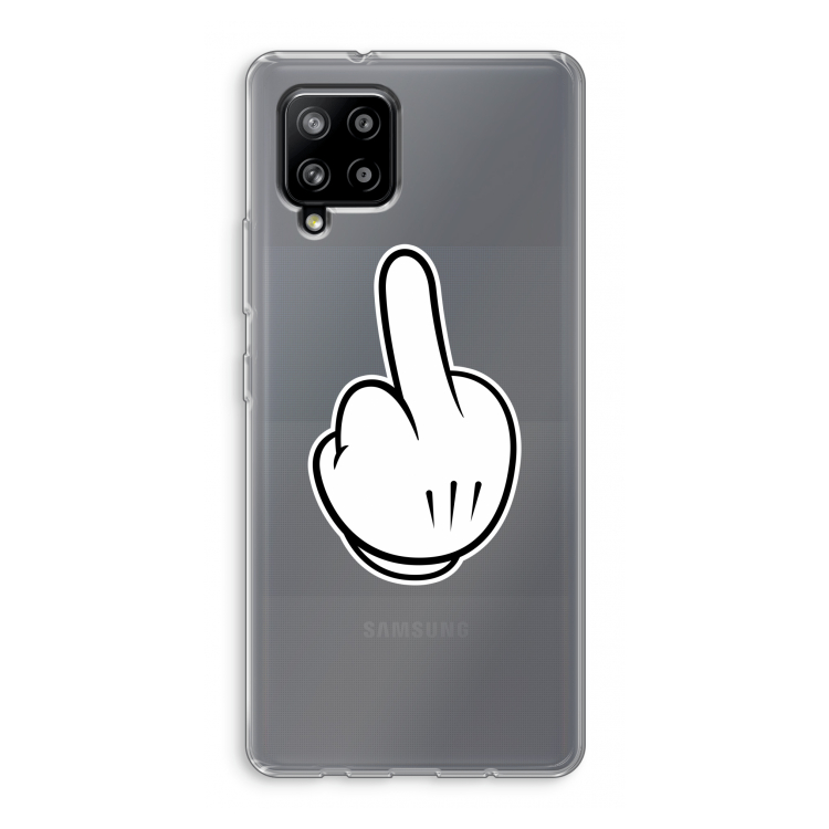 Middle finger black: Samsung Galaxy A42 5G Transparant Hoesje